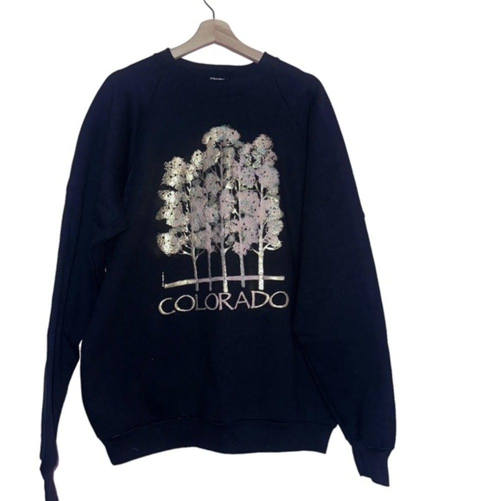 VTG XXL Fruit of the Loom‎ 90’s Colorado Aspen Tree Sweatshirt Puff Print USA
